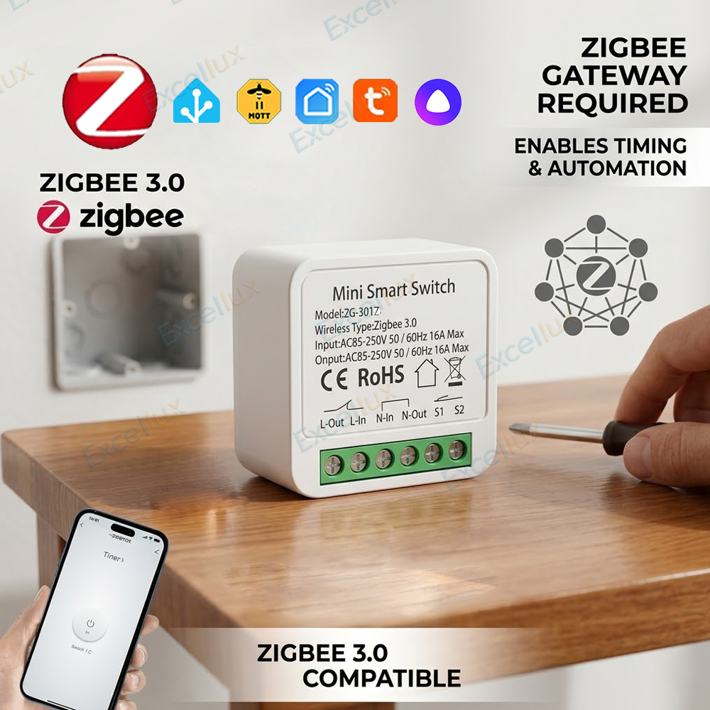 Home Automation Diy - 16A Zigbee 3.0 Mini Inteligentny Przełącznik